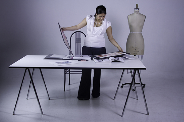 Fashion designer creating prototype product